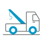 Ícono de grúa que señala la ayuda que brinda el seguro vehicular para transporte de autos