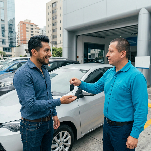Asegurado solicitando el beneficio de auto de reemplazo que brinda su seguro vehicular