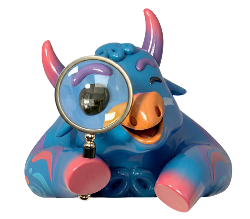 Imagen de Torito con lupa señalando el Centro de Ayuda