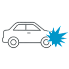Ícono que señala la protección que otorga un seguro vehicular en caso de choque de autos